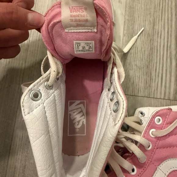 Vans Pink and White High-Top Sneakers - Picture 4 of 4